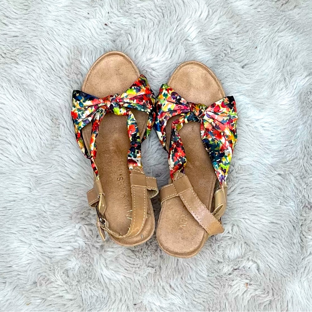 Colourful floral Aerosoles wedge sandals